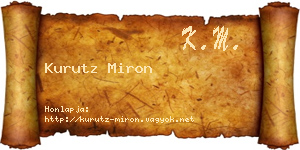 Kurutz Miron névjegykártya